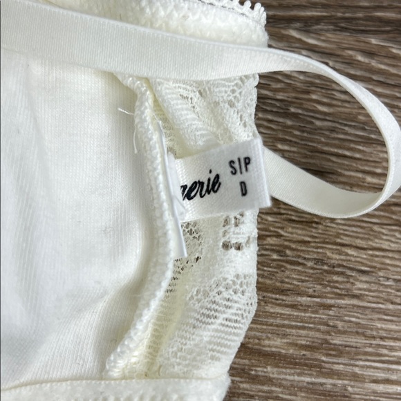 Aerie Lace Longline Bralette Set – White & Burgundy | Size S/P - Picture 6 of 9